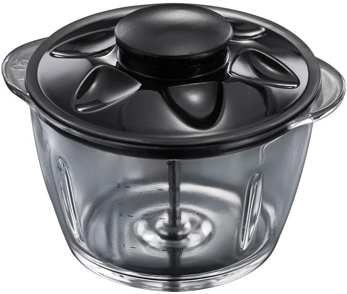 Russell Hobbs Desire Electric Fruit & Vegetable Mini Chopper, 1L glass bowl with 500ml food capacity & storage lid, Dishwasher safe parts, Stainless Steel blades, One touch operation, 200W, 24662 - Amazing Gadgets Outlet