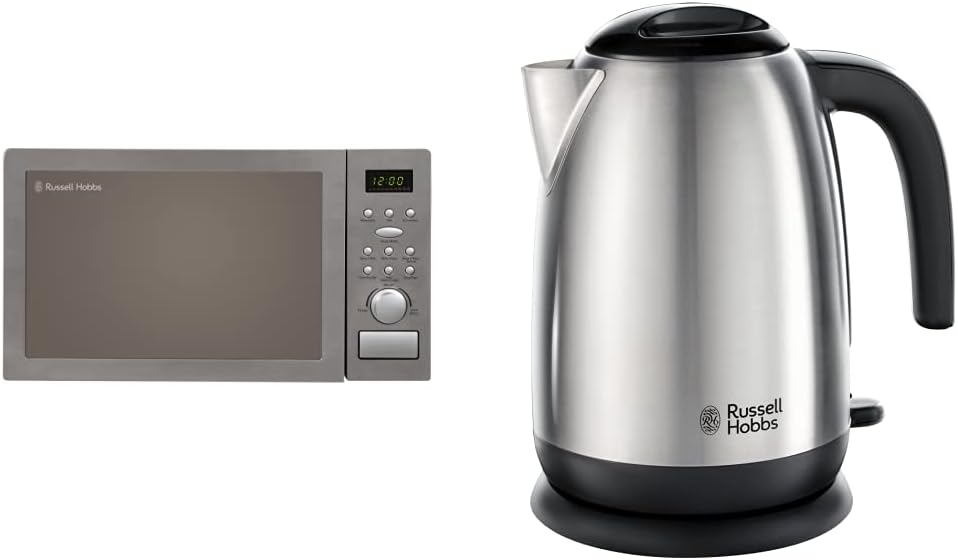 Russell Hobbs Digital Combination Microwave Stainless Steel 25 Litre 900 W with 8 Auto Cook Menus, 5 Power Levels with Clock & Timer Fan Assisted Oven & Defrost Function Mirror Door Finish RHM2574 - Amazing Gadgets Outlet