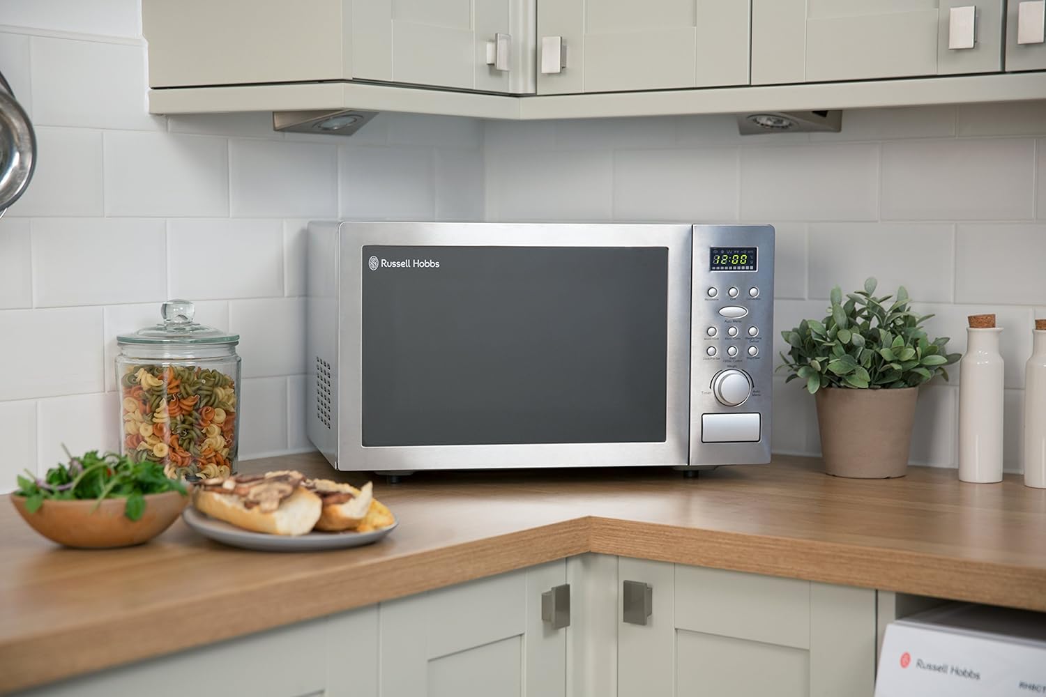 Russell Hobbs Digital Combination Microwave Stainless Steel 25 Litre 900 W with 8 Auto Cook Menus, 5 Power Levels with Clock & Timer Fan Assisted Oven & Defrost Function Mirror Door Finish RHM2574 - Amazing Gadgets Outlet