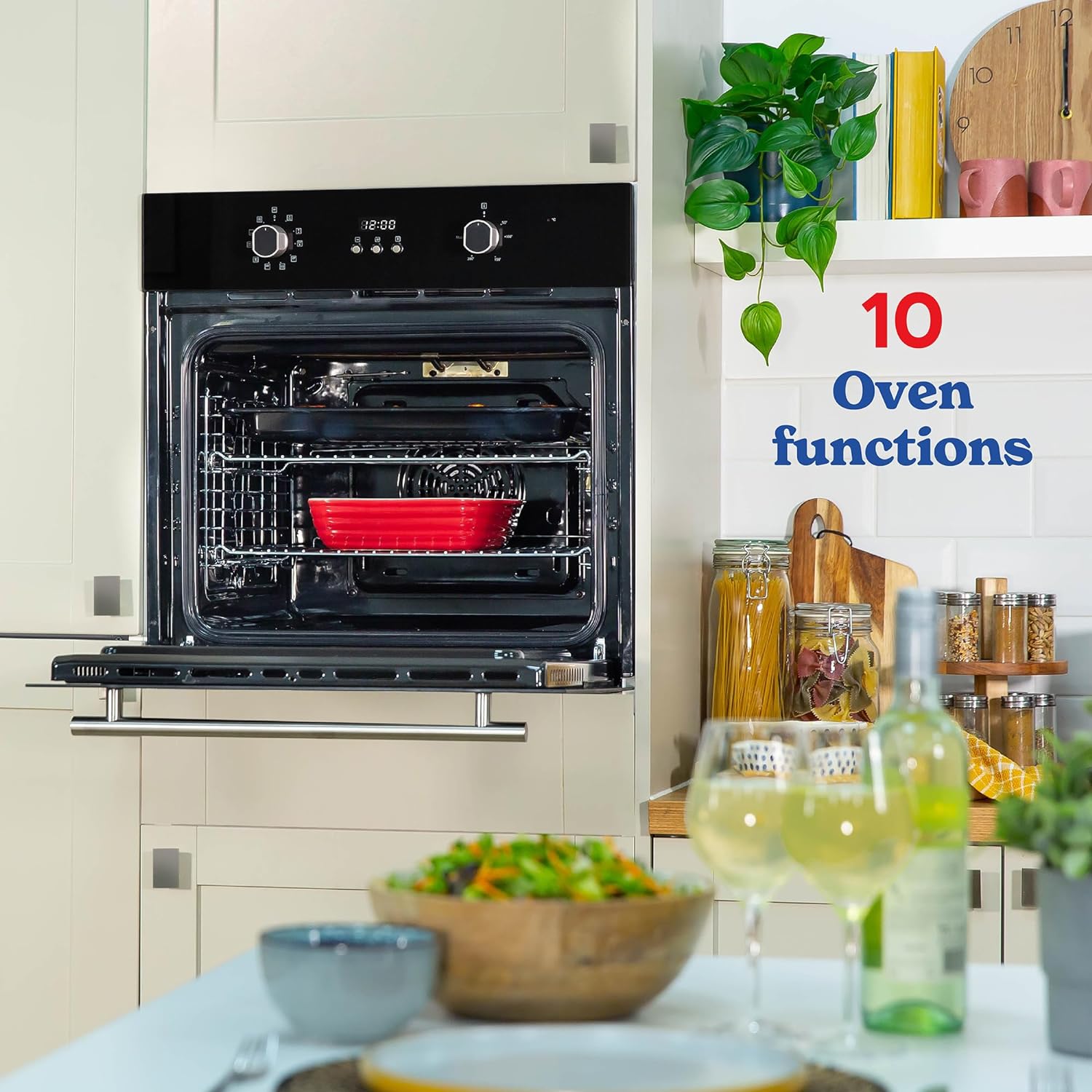 Russell Hobbs Electric Oven 70L 60cm Wide Built In Multifunctional Electric Fan Oven Easy Clean Interior Black RHEO7005B - Amazing Gadgets Outlet