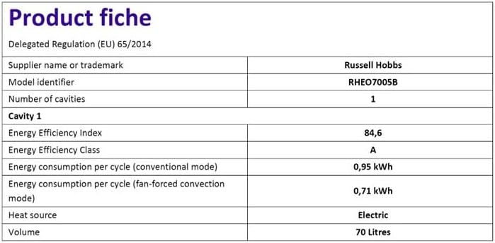 Russell Hobbs Electric Oven 70L 60cm Wide Built In Multifunctional Electric Fan Oven Easy Clean Interior Black RHEO7005B - Amazing Gadgets Outlet