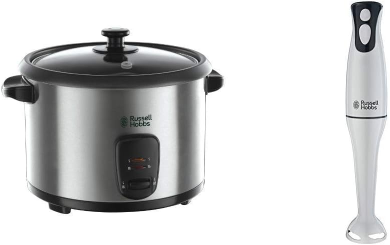 Russell Hobbs Electric Rice Cooker & Steamer - 1.8L (10 cup) Keep warm function, Removable non stick bowl, Easy to clean, Steamer basket, measuring cup & spoon inc, Energy saving, 700W, 19750 - Amazing Gadgets Outlet