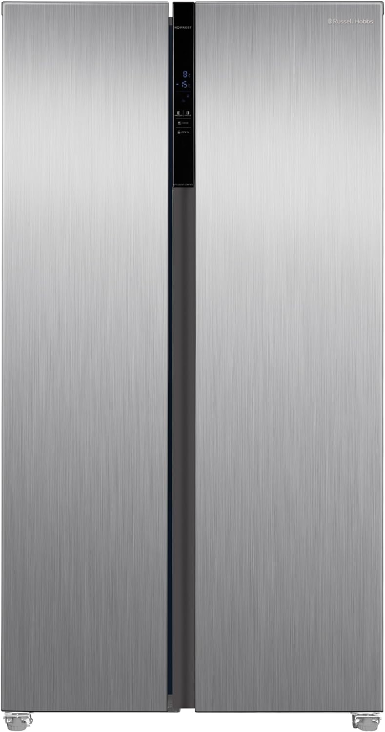 Russell Hobbs Freestanding American Fridge Freezer 442 Litre 70/30 Black Super Freeze Function 177cm Tall & 90cm Wide with 5 Glass Shelves, 2 Year Guarantee, RH90AFF201B - Amazing Gadgets Outlet