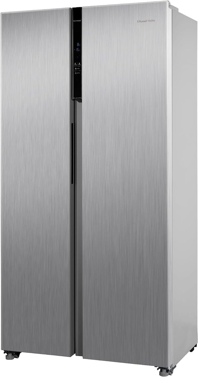 Russell Hobbs Freestanding American Fridge Freezer 442 Litre 70/30 Stainless Steel Super Freeze Function 177cm Tall & 90cm Wide with 5 Glass Shelves, 2 Year Guarantee, RH90AFF201SS - Amazing Gadgets Outlet