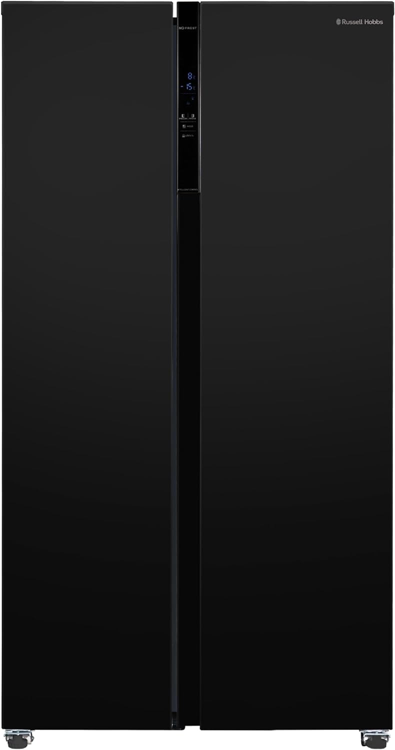 Russell Hobbs Freestanding American Fridge Freezer 442 Litre 70/30 Stainless Steel Super Freeze Function 177cm Tall & 90cm Wide with 5 Glass Shelves, 2 Year Guarantee, RH90AFF201SS - Amazing Gadgets Outlet