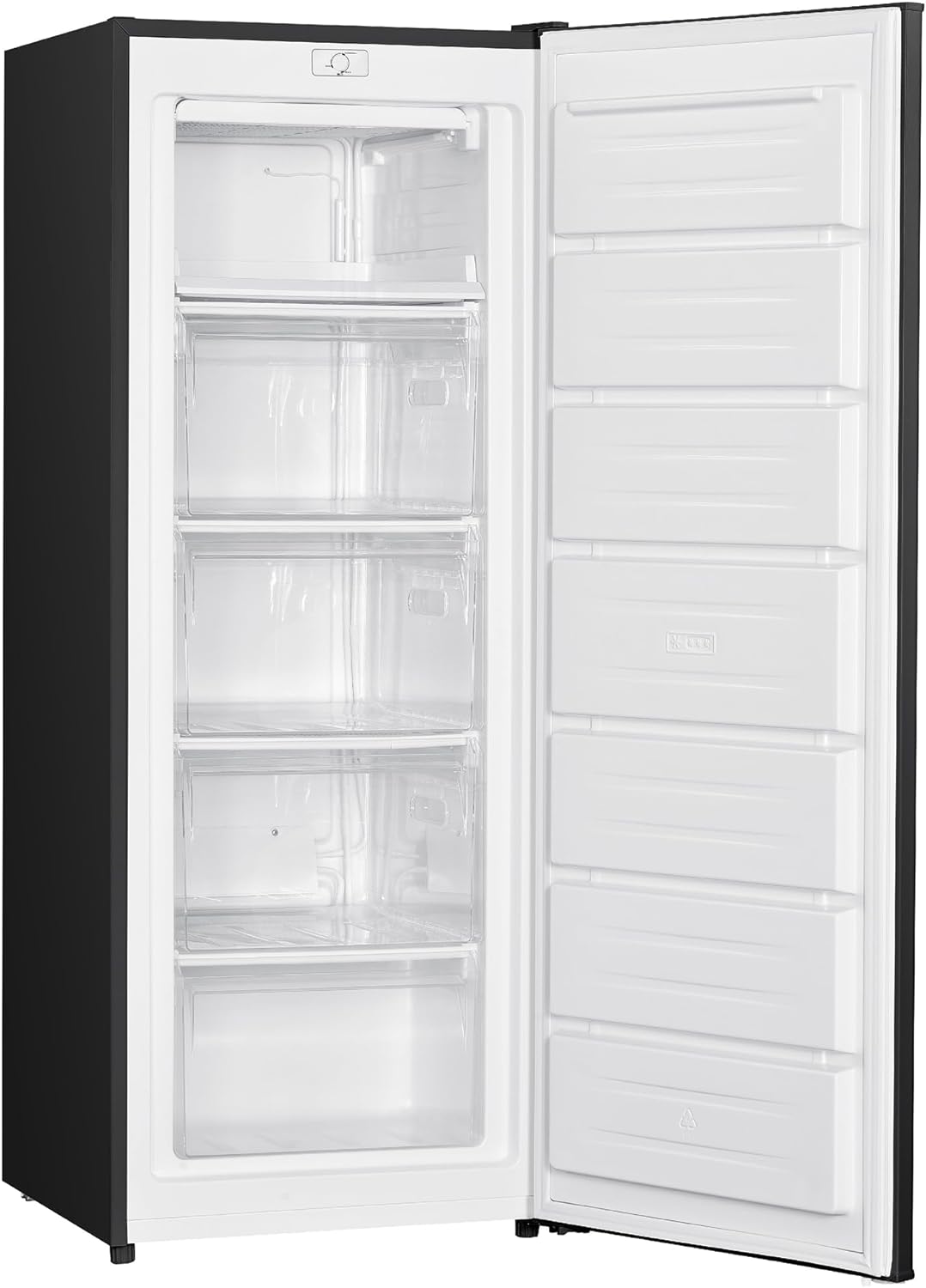 Russell Hobbs Freestanding Upright Freezer Black 168 Litre with 5 Drawers, 143 cm Tall & 55 cm Wide, Adjustable Thermostat & 40 Decibel Noise Level, 2 Year Guarantee RH143FZ552E1B   Import  Single ASIN  Import  Multiple ASIN ×Product customizatio - Amazing Gadgets Outlet