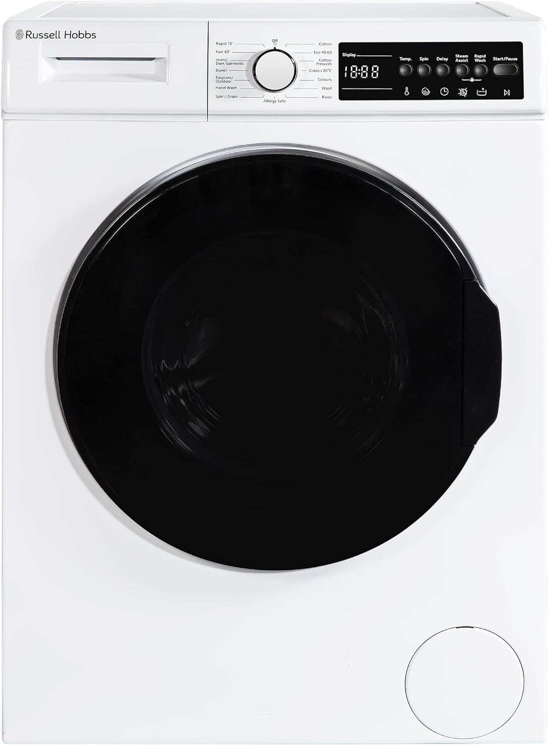 Russell Hobbs Freestanding Washing Machine, 6kg Capacity, 1200 rpm, 15 Programmes, Eco Technology, Rapid Wash Cycles, White, RH612W110W - Amazing Gadgets Outlet