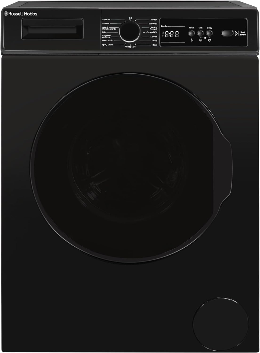 Russell Hobbs Freestanding Washing Machine, 9kg Capacity, 1400 rpm, 15 Programmes, Eco Technology, Rapid Wash Cycles, Black, RH914W116B - Amazing Gadgets Outlet