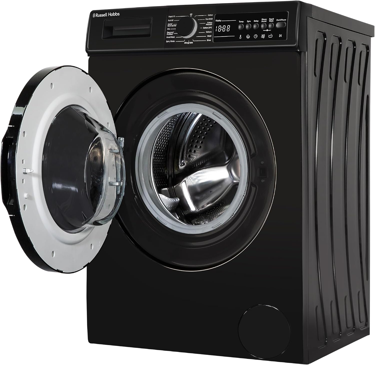Russell Hobbs Freestanding Washing Machine, 9kg Capacity, 1400 rpm, 15 Programmes, Eco Technology, Rapid Wash Cycles, Black, RH914W116B - Amazing Gadgets Outlet
