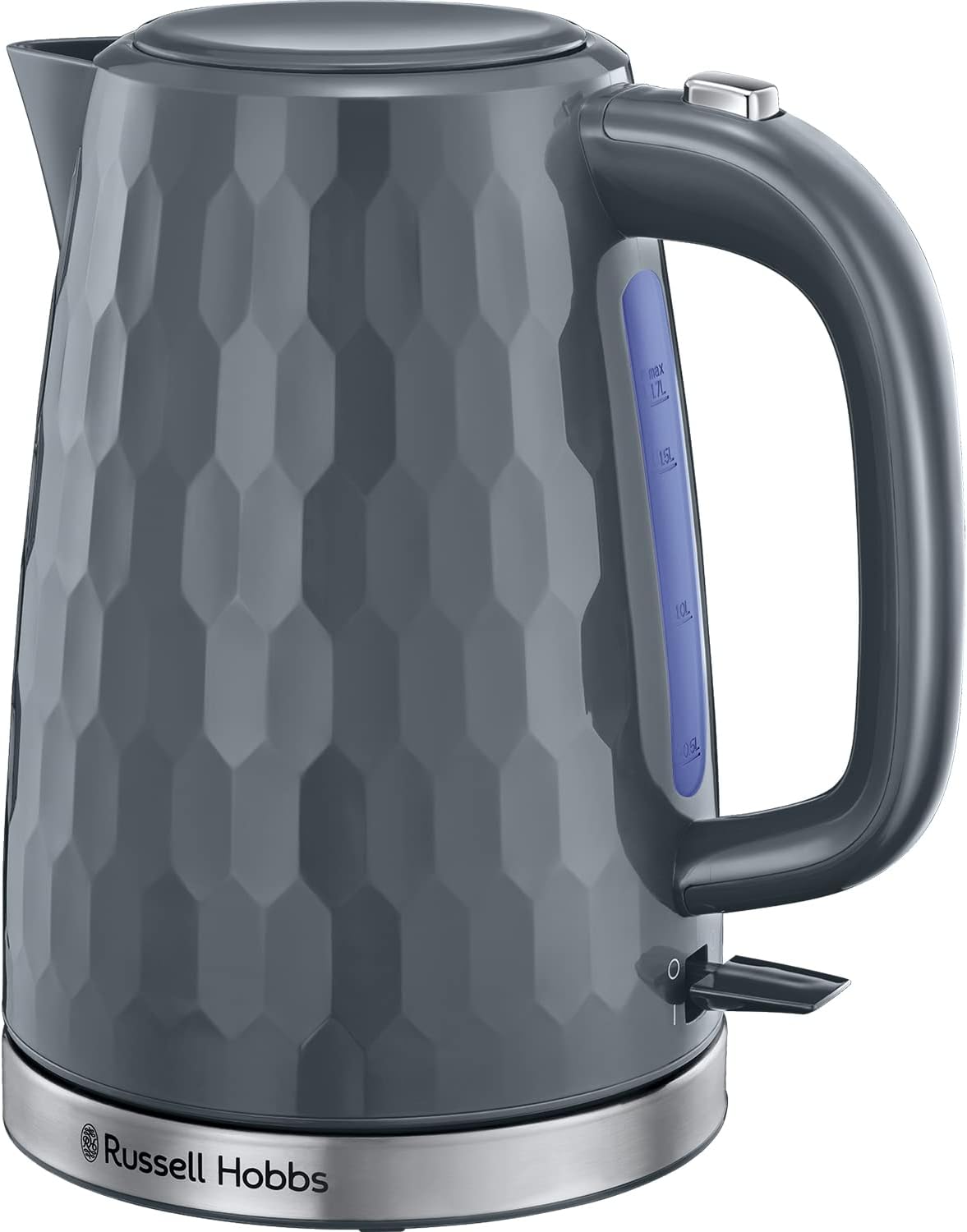Russell Hobbs Honeycomb Electric 1.7L Cordless Kettle (Fast Boil 3KW, Black premium plastic, matt & high gloss finish, Removable washable anti - scale filter, Push button lid, Perfect pour spout) 26051 - Amazing Gadgets Outlet