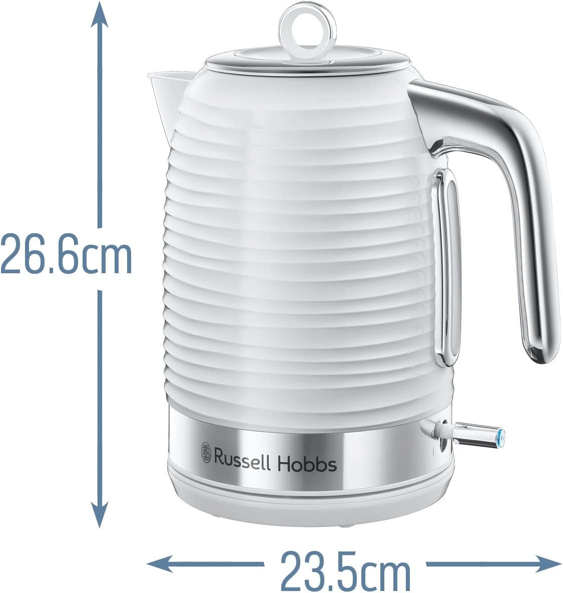 Russell Hobbs Inspire Electric 1.7L Cordless Kettle (Fast Boil 3KW, White premium textured plastic, high gloss finish, Removable washable anti - scale filter, Pull off lid, Perfect pour spout) 24360 - Amazing Gadgets Outlet