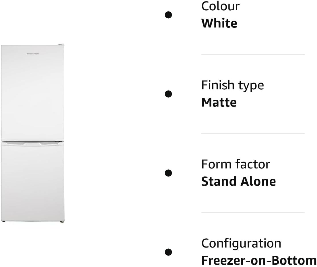 Russell Hobbs Low Frost White 60/40 Fridge Freezer, 173 Total Capacity, Freestanding 50cm Wide 145cm High, Fast Freeze, Adjustable Thermostat, RH50FF145, 2 Year Guarantee - Amazing Gadgets Outlet