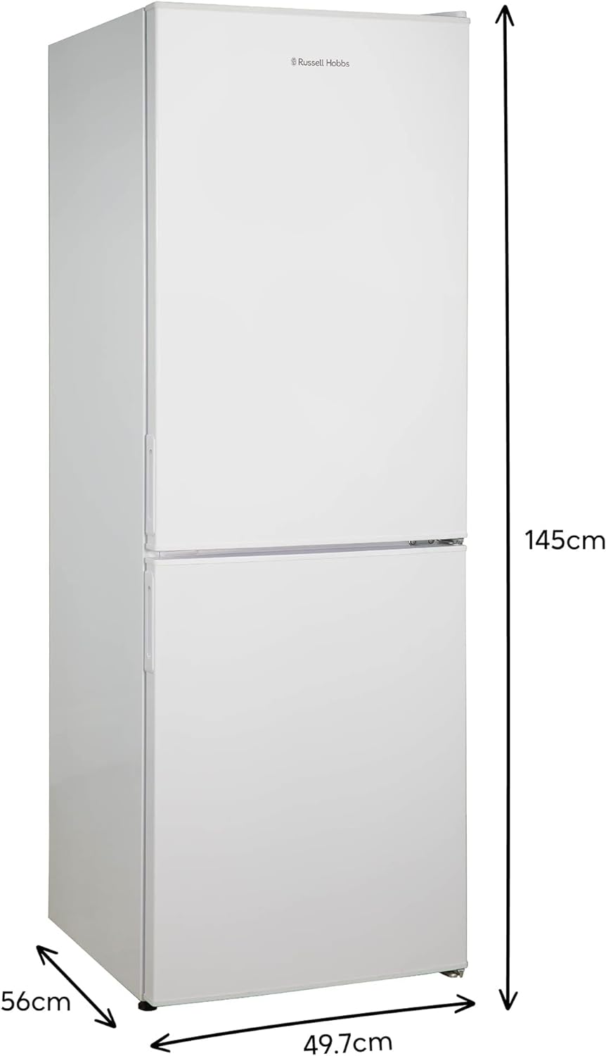 Russell Hobbs Low Frost White 60/40 Fridge Freezer, 173 Total Capacity, Freestanding 50cm Wide 145cm High, Fast Freeze, Adjustable Thermostat, RH50FF145, 2 Year Guarantee - Amazing Gadgets Outlet