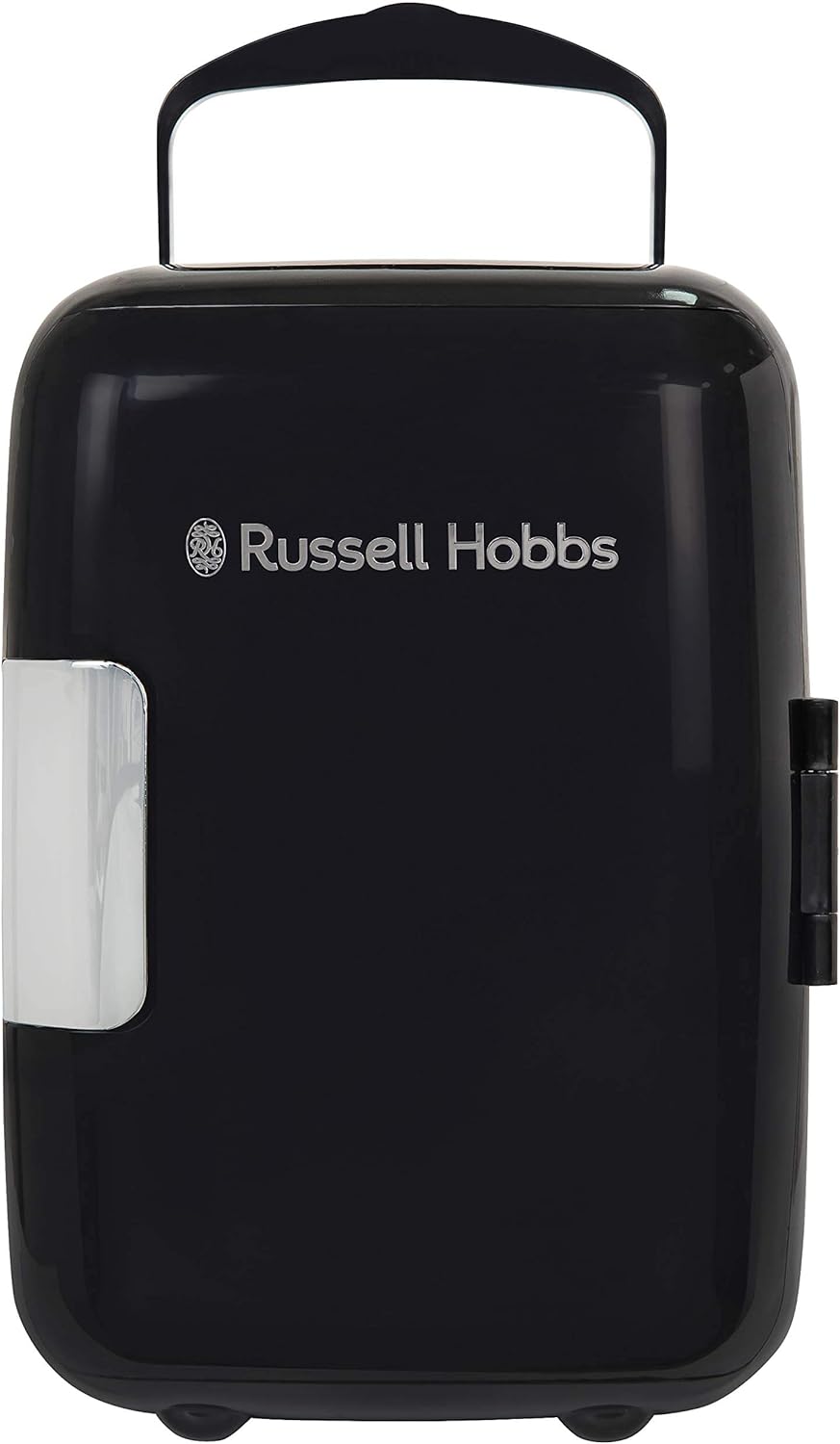 Russell Hobbs Mini Cooler RH4CLR1001B 4L/6 Can Portable Mini Cooler & Warmer for Drinks, Cosmetics/Makeup/Skincare, AC/DC Power, Retro Style, Black, For Bedroom, Home, Caravan, Car - Amazing Gadgets Outlet