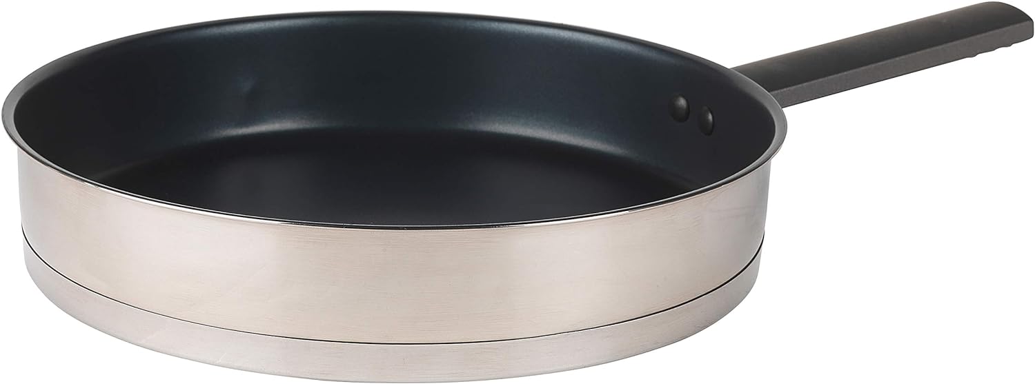 Russell Hobbs RH01160EU Frying Pan, Stainless Steel with Non - Stick Coating, Tall Sides for Less Mess, Larger Capacity for Batch Cooking, Induction Suitable, Sauté Pan, Excellence Collection, 28 cm - Amazing Gadgets Outlet