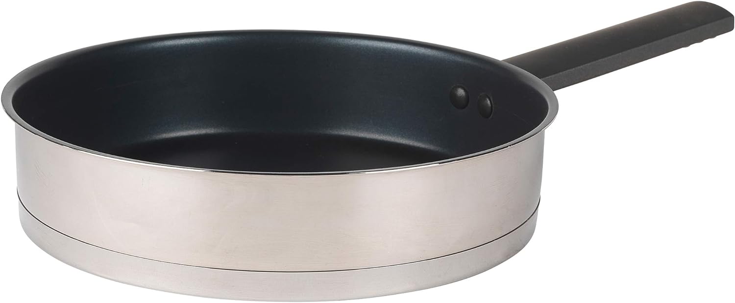 Russell Hobbs RH01160EU Frying Pan, Stainless Steel with Non - Stick Coating, Tall Sides for Less Mess, Larger Capacity for Batch Cooking, Induction Suitable, Sauté Pan, Excellence Collection, 28 cm - Amazing Gadgets Outlet