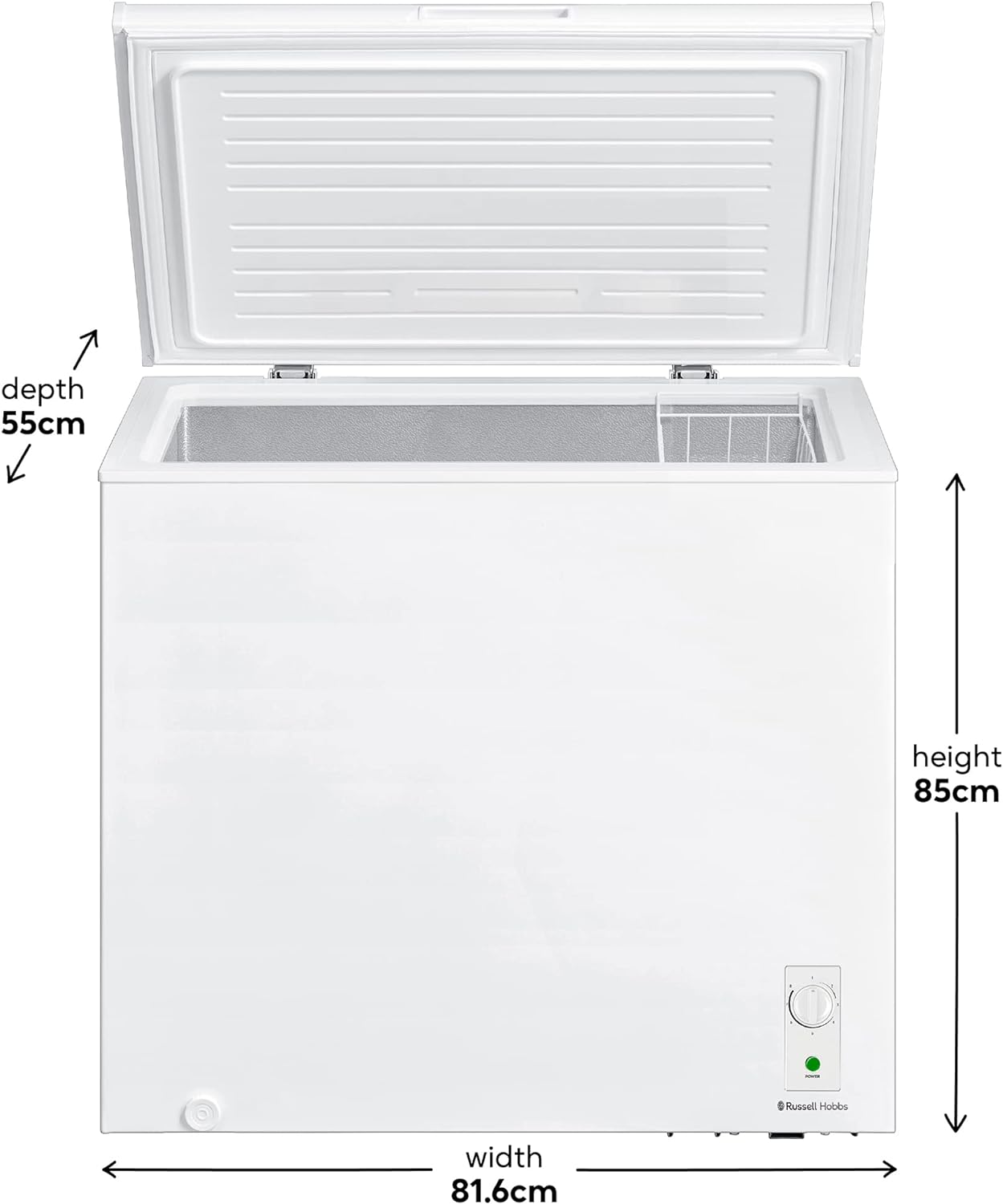 Russell Hobbs RH198CF3003 198L Freestanding White Chest Freezer with 5 Year Warranty, Adjustable Thermostat, 4 Star Freezer Rating & Suitable for Outbuildings & Garages - Amazing Gadgets Outlet