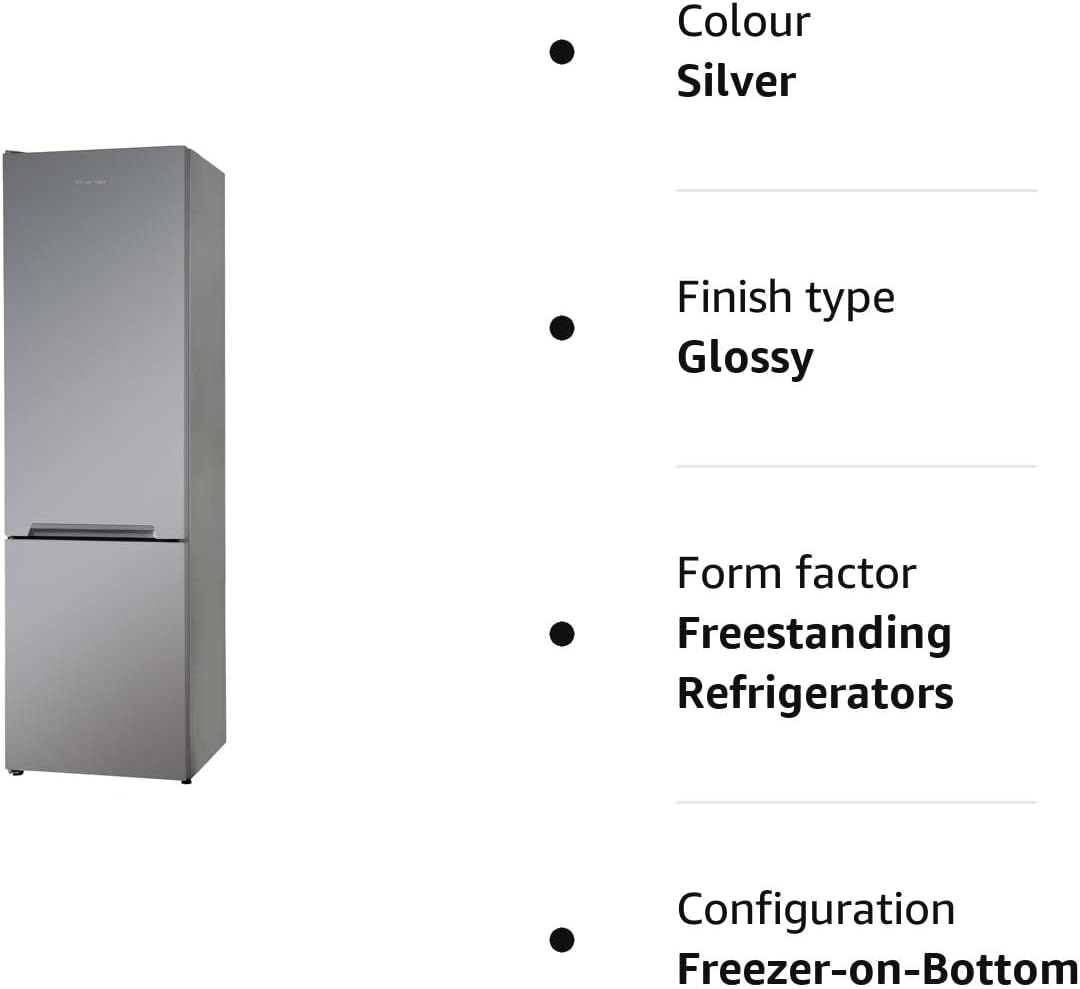 Russell Hobbs RH54FF180S 54cm Wide 180cm High Freestanding Fridge Freezer, 204L Fridge Space, 84L Freezer Space, 4 Shelves, 4 Door Racks, Eco Friendly, Silver - Amazing Gadgets Outlet