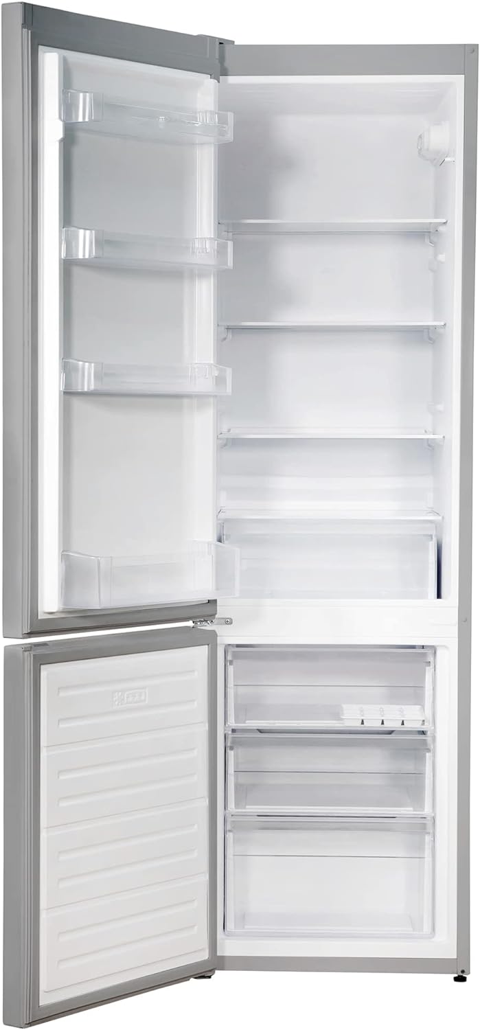 Russell Hobbs RH54FF180S 54cm Wide 180cm High Freestanding Fridge Freezer, 204L Fridge Space, 84L Freezer Space, 4 Shelves, 4 Door Racks, Eco Friendly, Silver - Amazing Gadgets Outlet