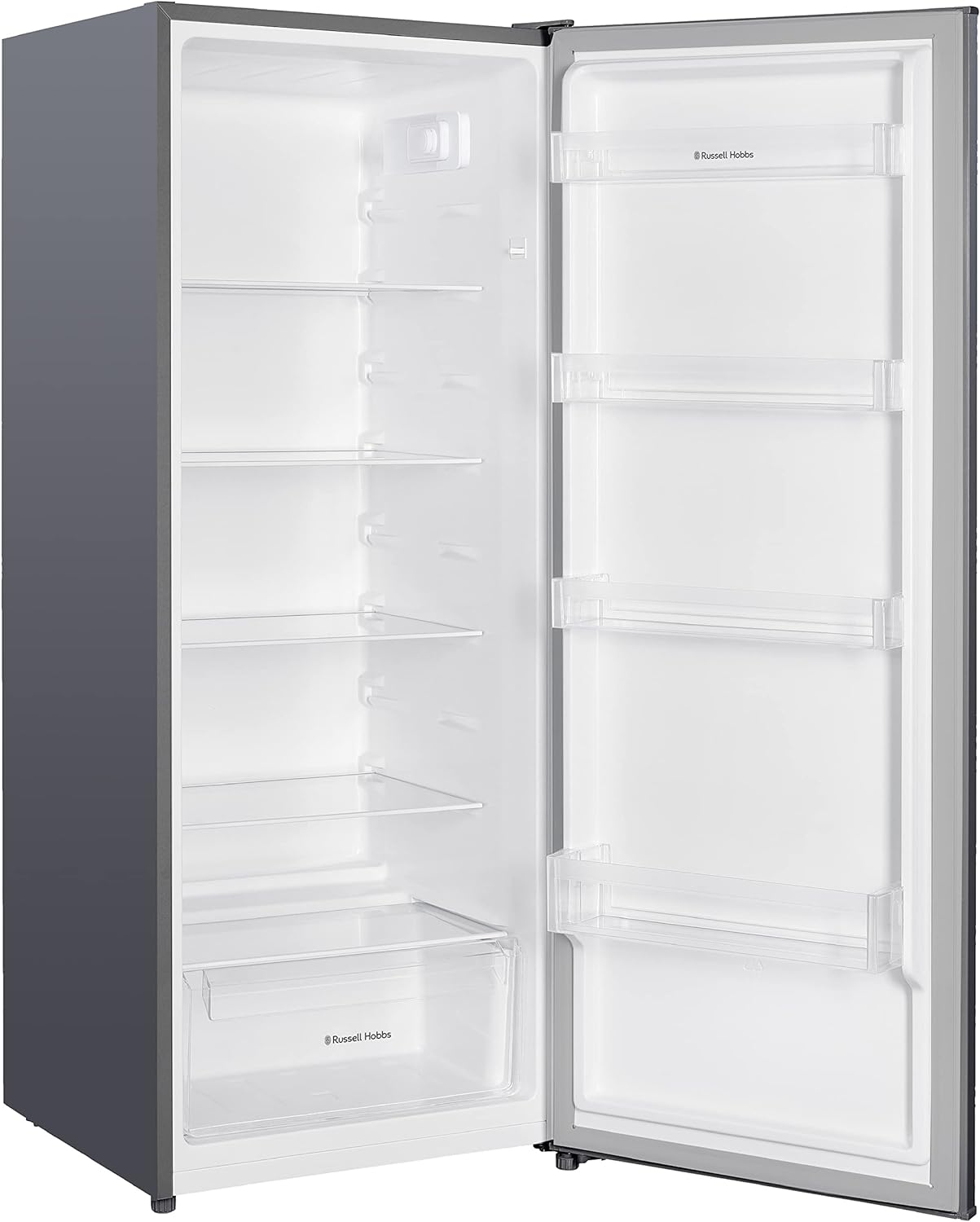 Russell Hobbs RH55LF143SS 242L Larder Fridge, 55cm Wide, 4 Shelves, 4 Door Racks, LED Light, 2 Year Guarantee, Stainless Steel - Amazing Gadgets Outlet