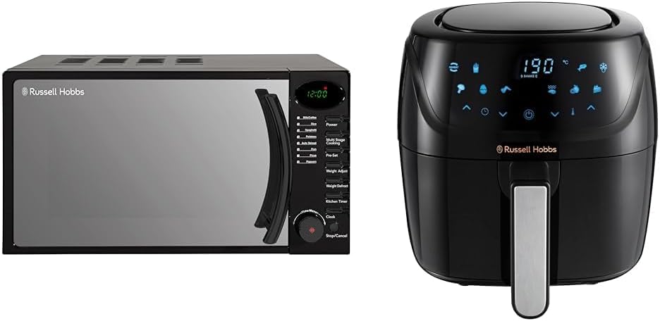 Russell Hobbs RHM1714B 17 Litre 700 W Black Digital Solo Microwave with 5 Power Levels, Digital Clock and Timer, 8 Auto Cook Menus, Automatic Defrost, Easy Clean - Amazing Gadgets Outlet