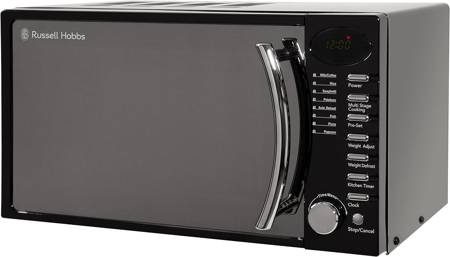 Russell Hobbs RHM1714B 17 Litre 700 W Black Digital Solo Microwave with 5 Power Levels, Digital Clock and Timer, 8 Auto Cook Menus, Automatic Defrost, Easy Clean - Amazing Gadgets Outlet