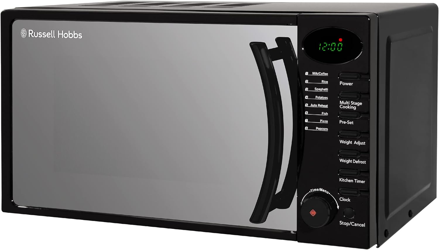 Russell Hobbs RHM1714B 17 Litre 700 W Black Digital Solo Microwave with 5 Power Levels, Digital Clock and Timer, 8 Auto Cook Menus, Automatic Defrost, Easy Clean - Amazing Gadgets Outlet