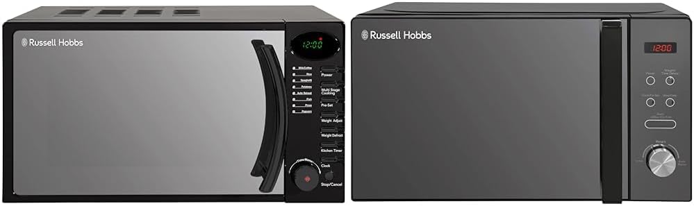 Russell Hobbs RHM1714B 17 Litre 700 W Black Digital Solo Microwave with 5 Power Levels, Digital Clock and Timer, 8 Auto Cook Menus, Automatic Defrost, Easy Clean - Amazing Gadgets Outlet