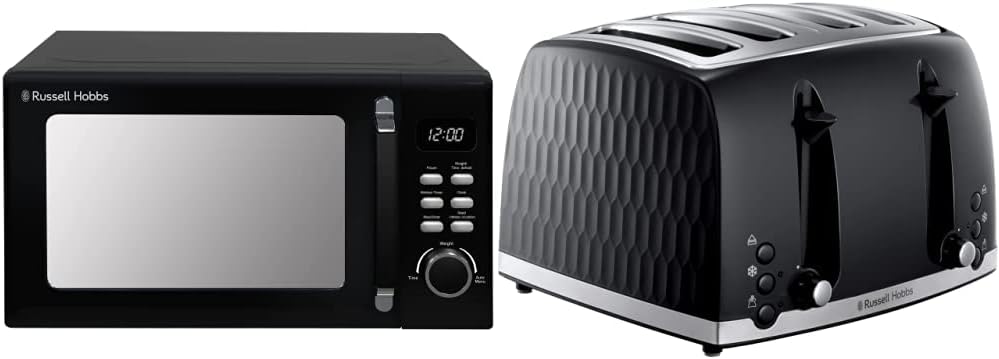 Russell Hobbs RHM2026C STYLEVIA 20 Litre 800 W Cream Digital Microwave, 5 Power Levels, Mirror Finish, 8 Auto Cook Settings - Amazing Gadgets Outlet