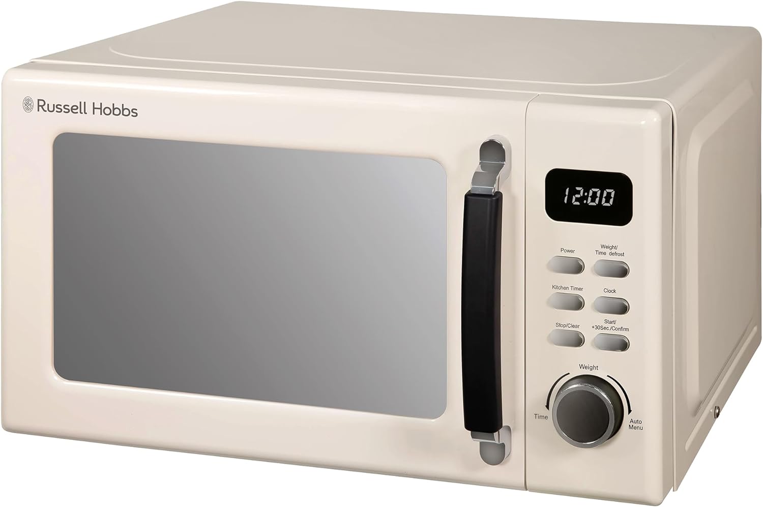 Russell Hobbs RHM2026C STYLEVIA 20 Litre 800 W Cream Digital Microwave, 5 Power Levels, Mirror Finish, 8 Auto Cook Settings - Amazing Gadgets Outlet