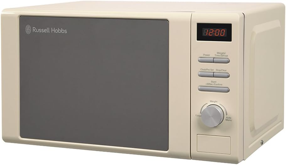 Russell Hobbs RHM2064R 20 Litre 800 W Red Digital Heritage Microwave with 5 Power Levels, Automatic and Weighted Defrost Settings, 8 Auto Cook Menus, Clock & Timer, Easy Clean - Amazing Gadgets Outlet