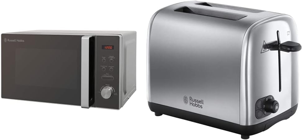 Russell Hobbs RHM2076B 20 Litre 800 W Black Digital Solo Microwave with 5 Power Levels, Automatic Defrost, 8 Auto Cook Menus, Clock and Timer, Easy Clean - Amazing Gadgets Outlet