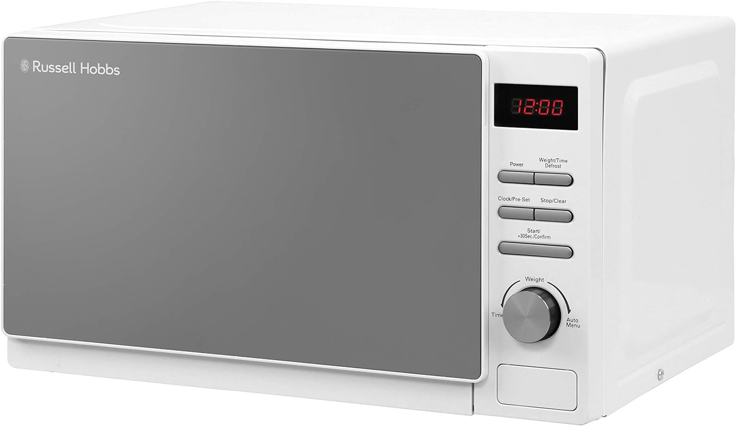 Russell Hobbs RHM2079A 20 L 800 W White Digital Solo Microwave with 5 Power Levels, Automatic Defrost, 8 Auto Cook Menus, Clock & Timer, Easy Clean - Amazing Gadgets Outlet