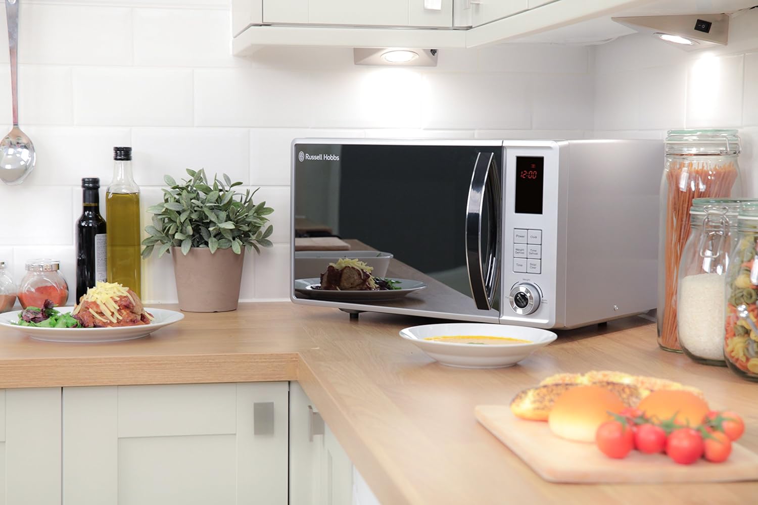 Russell Hobbs RHM2362S 23L Microwave, 800W, Auto Defrost, Silver - Amazing Gadgets Outlet