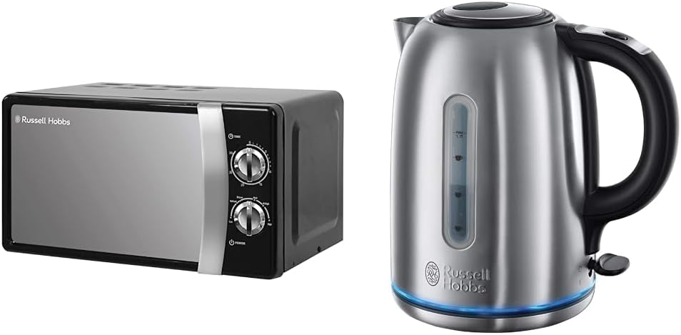 Russell Hobbs RHMM701S 17 Litre 700 W Silver Solo Manual Microwave with 5 Power Levels, Ringer & Timer, Defrost Setting, Easy Clean - Amazing Gadgets Outlet