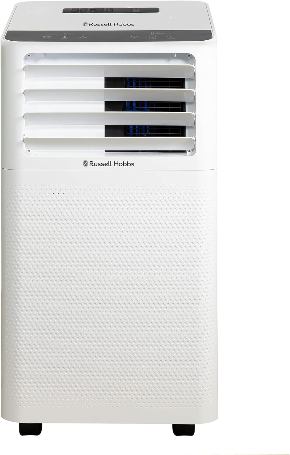 Russell Hobbs RHPAC11001 1200W 11000BTU White 2 in 1 Portable Air Conditioner & Dehumidifier with Remote Control, LED Display & Integrated Timer. Includes Window Sealing Kit. [Energy Class A] - Amazing Gadgets Outlet