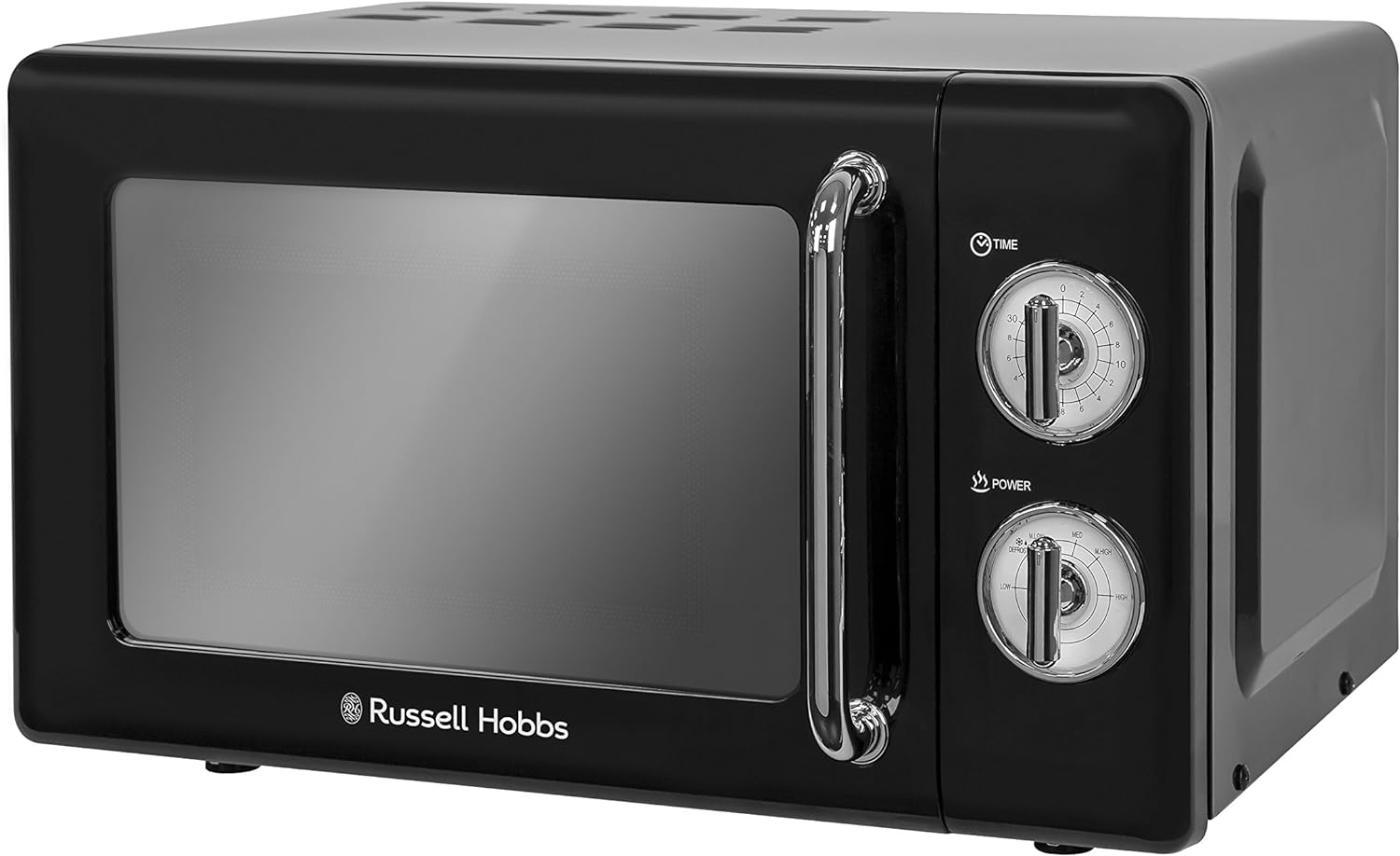 Russell Hobbs RHRETMM705R - N 17 L 700 W Red Compact Retro Solo Manual Microwave with 5 Power Levels, Timer, Defrost Setting, Easy Clean - Amazing Gadgets Outlet