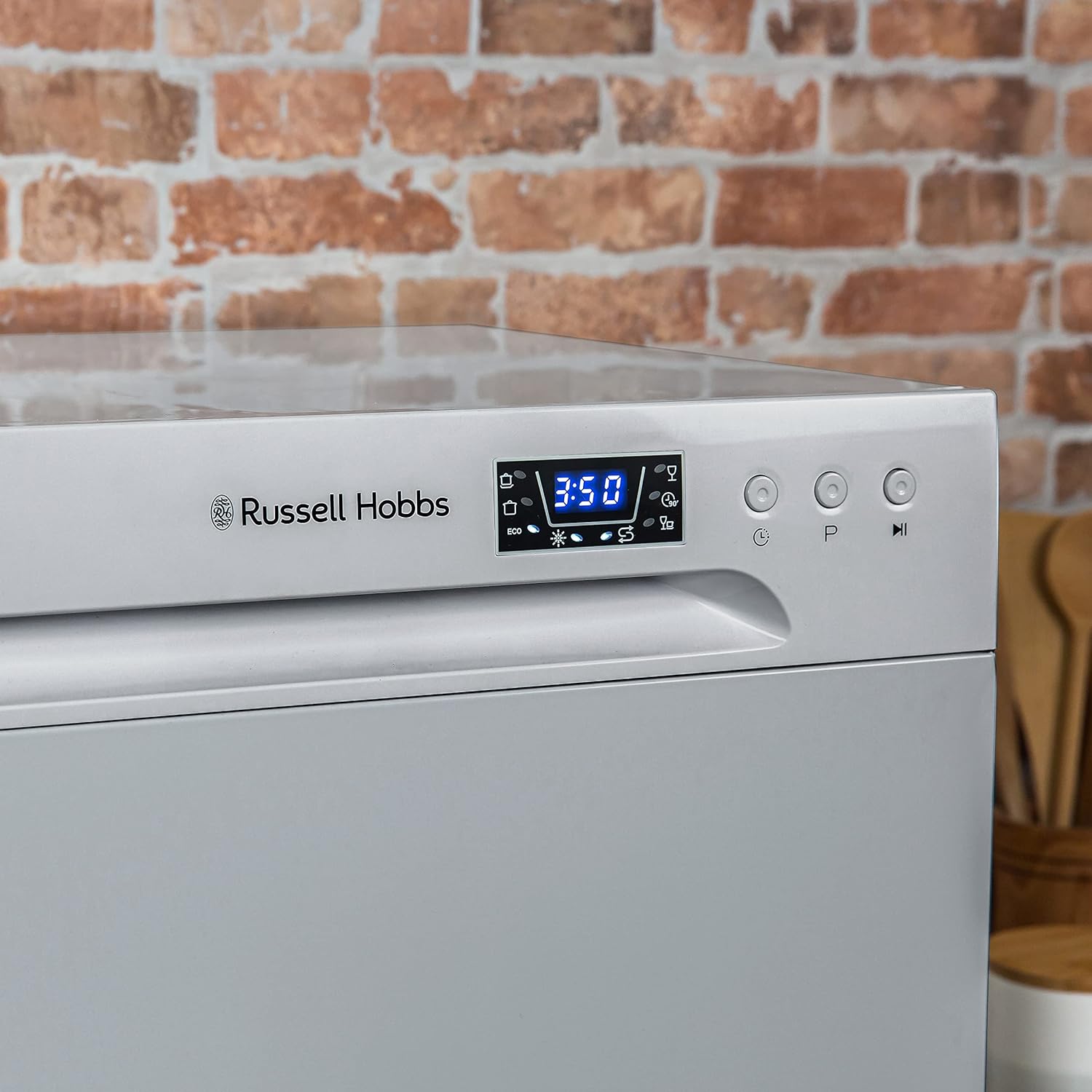 Russell Hobbs RHTTDW6S Freestanding Compact Dishwasher, Eco mode, 6 place settings, Noise level: decibels 52 (Energy Class F), Silver - Amazing Gadgets Outlet