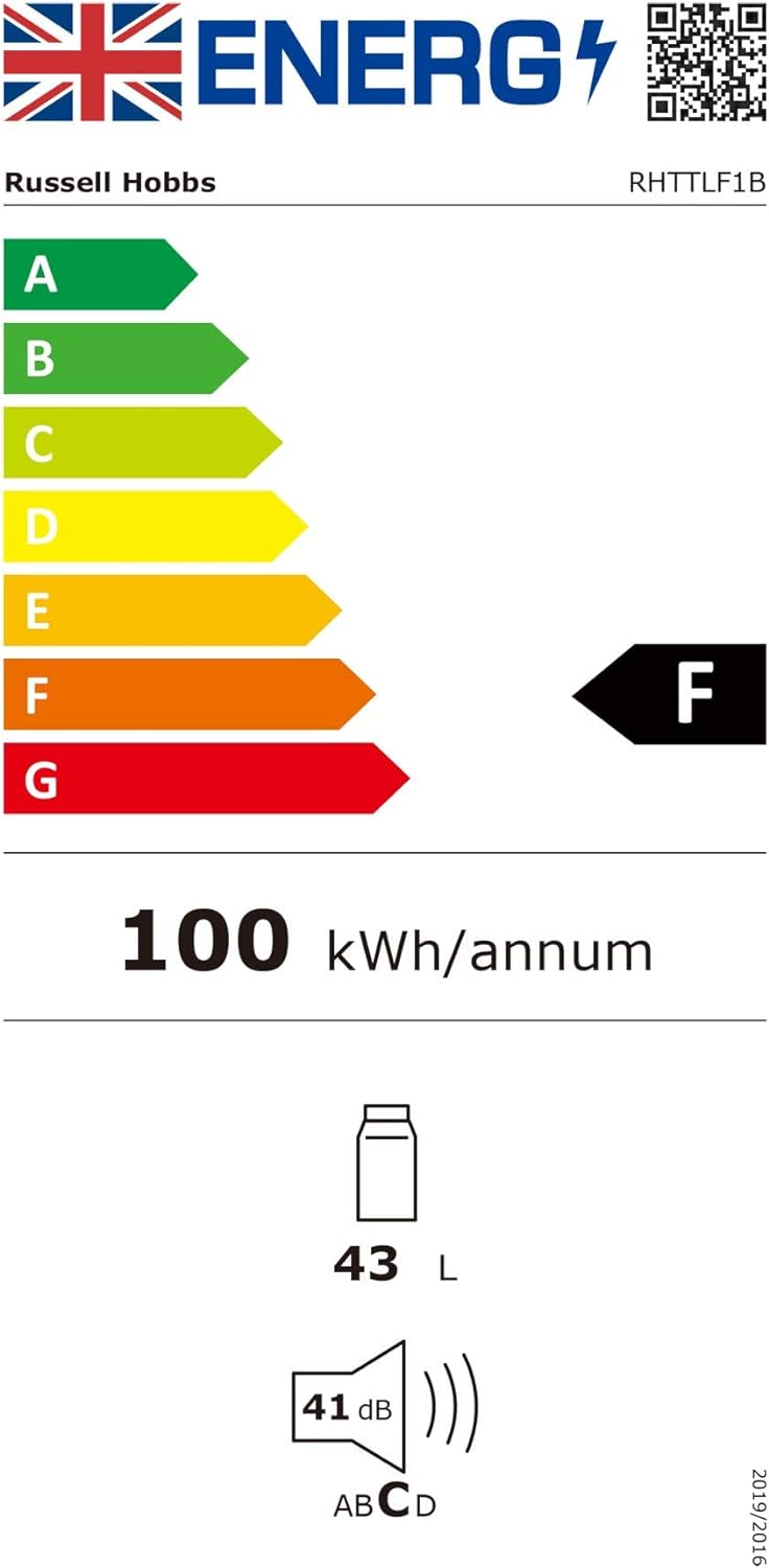 Russell Hobbs RHTTLF1B 43L Table Top F Energy Rating Fridge Black - Amazing Gadgets Outlet