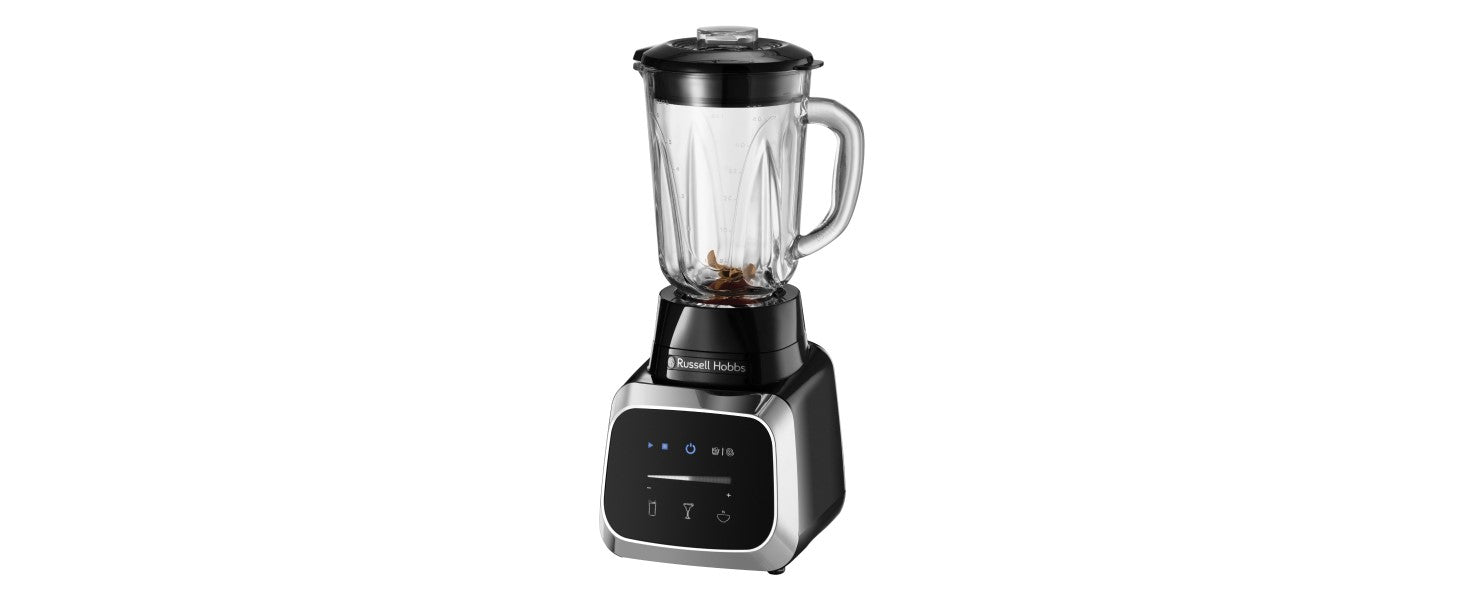 Russell Hobbs Sensigence Blender (Technology that automatically detects resistance of ingredients for soups & smoothies), 1.5L Glass Jug, Touchscreen control, Ice crush & Pulse function, 1000W, 28241 - Amazing Gadgets Outlet