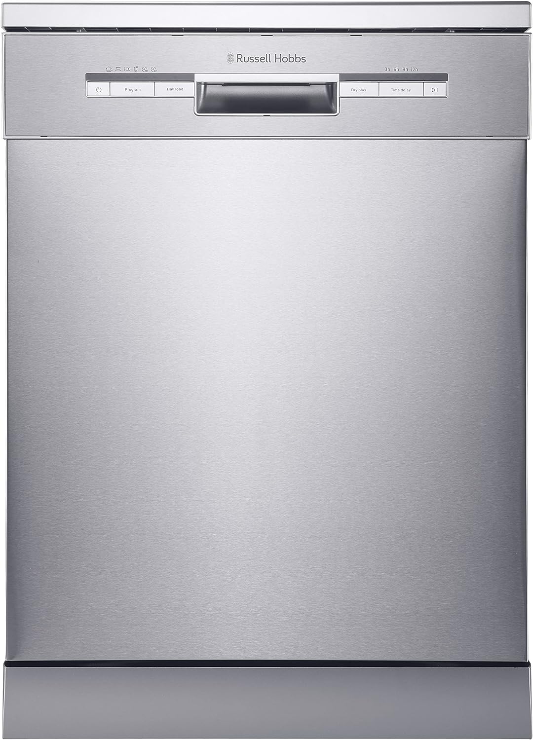 Russell Hobbs Stainless Steel Effect Full Size, 60cm Wide Freestanding Dishwasher, 12 Place Settings, RHDW3SS - Amazing Gadgets Outlet