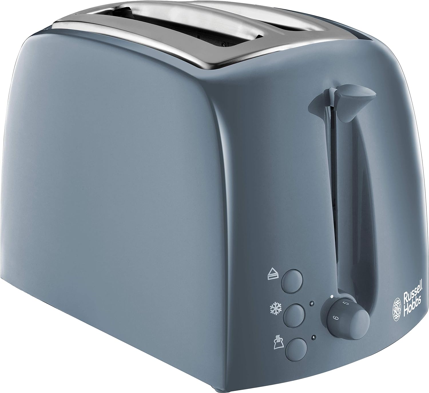 Russell Hobbs Textures 2 Slice Toaster (Extra Wide Slots, 6 Browning levels, Frozen, cancel & reheat function with indicator lights, Removable crumb tray, 850W, Black matt & high gloss finish) 21641 - Amazing Gadgets Outlet