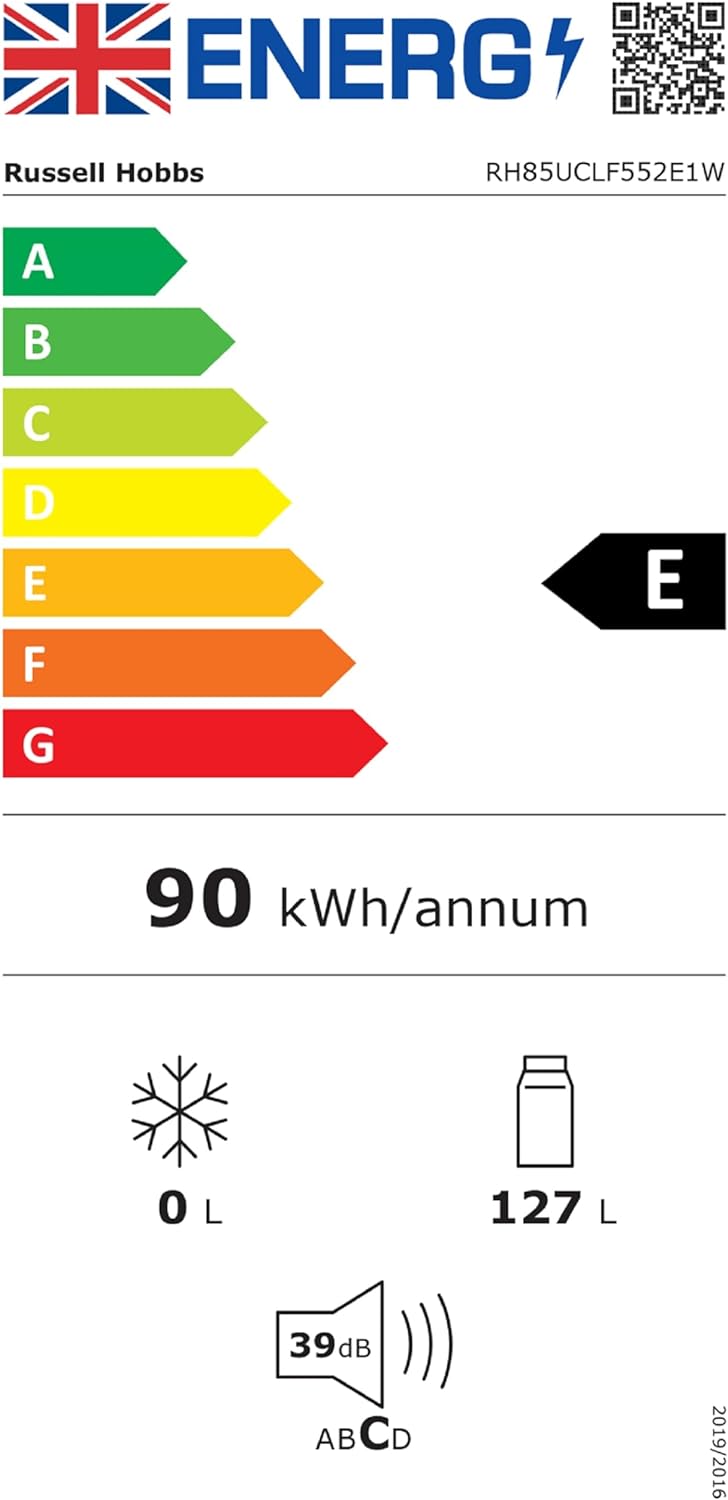 Russell Hobbs Under Counter Larder Fridge 127 Litre with Adjustable Thermostat & Feet, 3 Removable Shelves, Internal LED Light, Reversible Door, White, 2 Year Guarantee RH85UCLF552E1W   Import  Single ASIN  Import  Multiple ASIN ×Product customiz - Amazing Gadgets Outlet