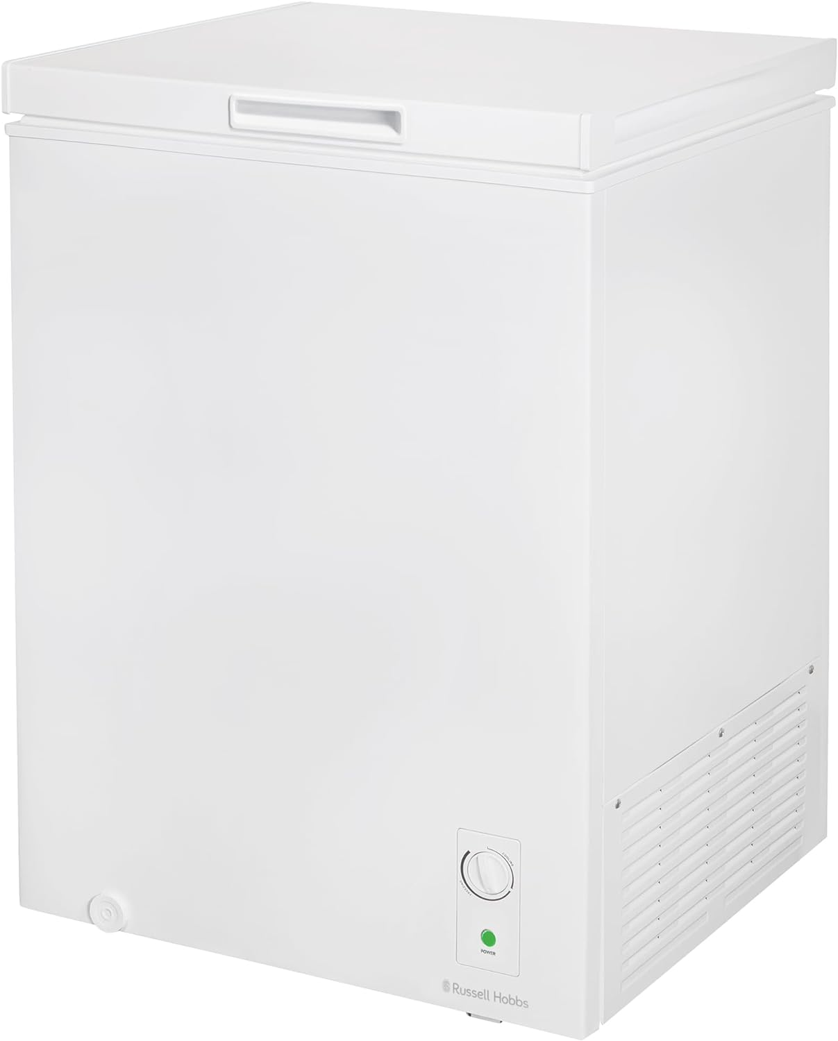 Russell Hobbs White Chest Freezer 143L Freestanding with 5 Year Warranty, Adjustable Thermostat, Chill or Freeze Function, 4 Star Freezer Rating & Suitable for Outbuildings & Garages RH142CF0E1W - Amazing Gadgets Outlet