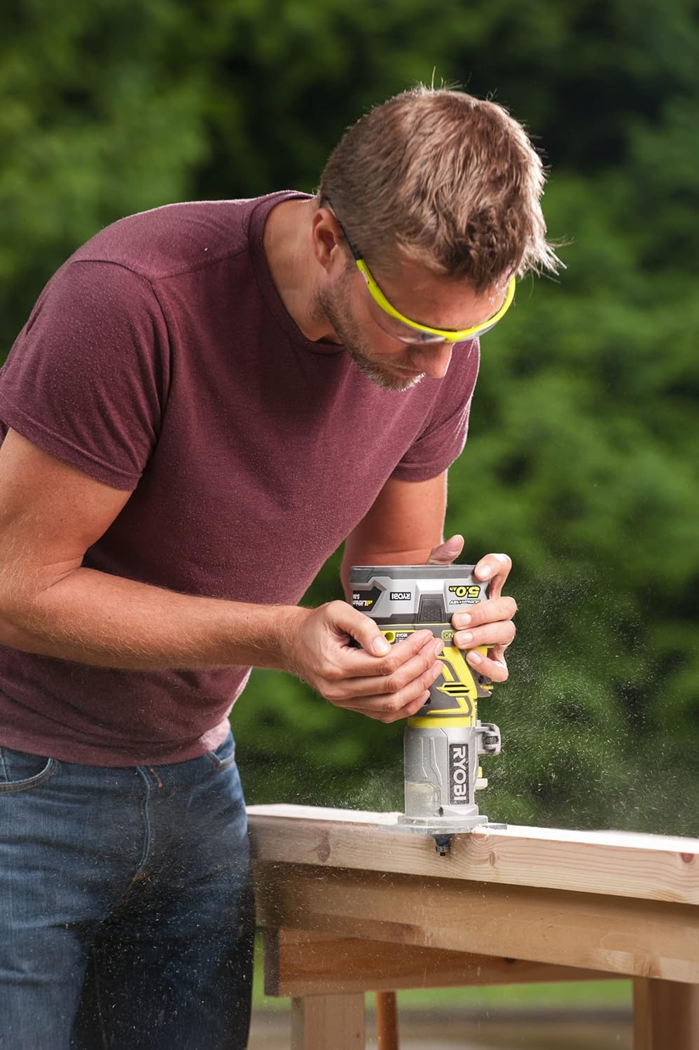 Ryobi R18TR - 0 ONE+ Cordless Trim Router (Zero Tool), 18 V, Hyper Green - Amazing Gadgets Outlet