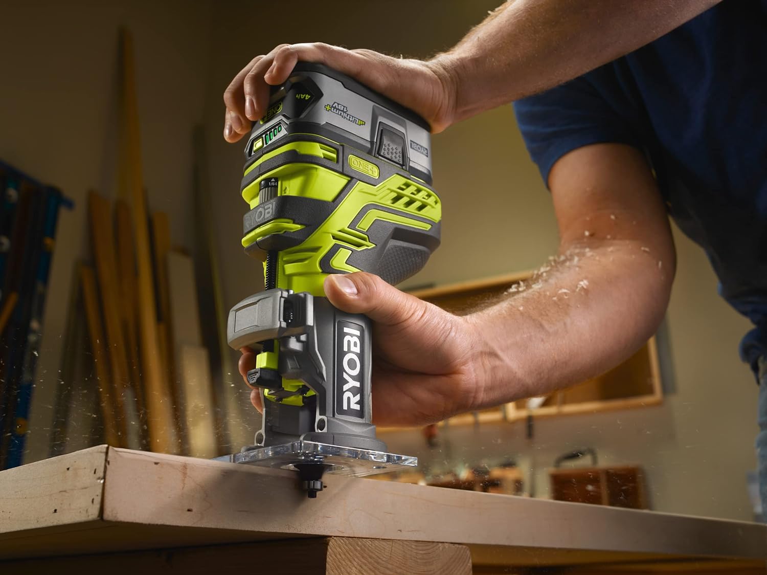 Ryobi R18TR - 0 ONE+ Cordless Trim Router (Zero Tool), 18 V, Hyper Green - Amazing Gadgets Outlet