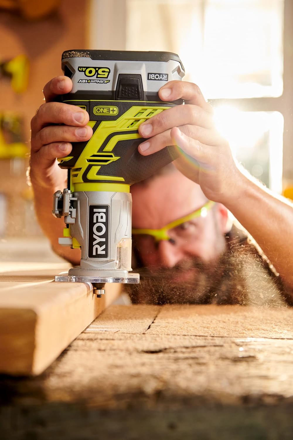 Ryobi R18TR - 0 ONE+ Cordless Trim Router (Zero Tool), 18 V, Hyper Green - Amazing Gadgets Outlet