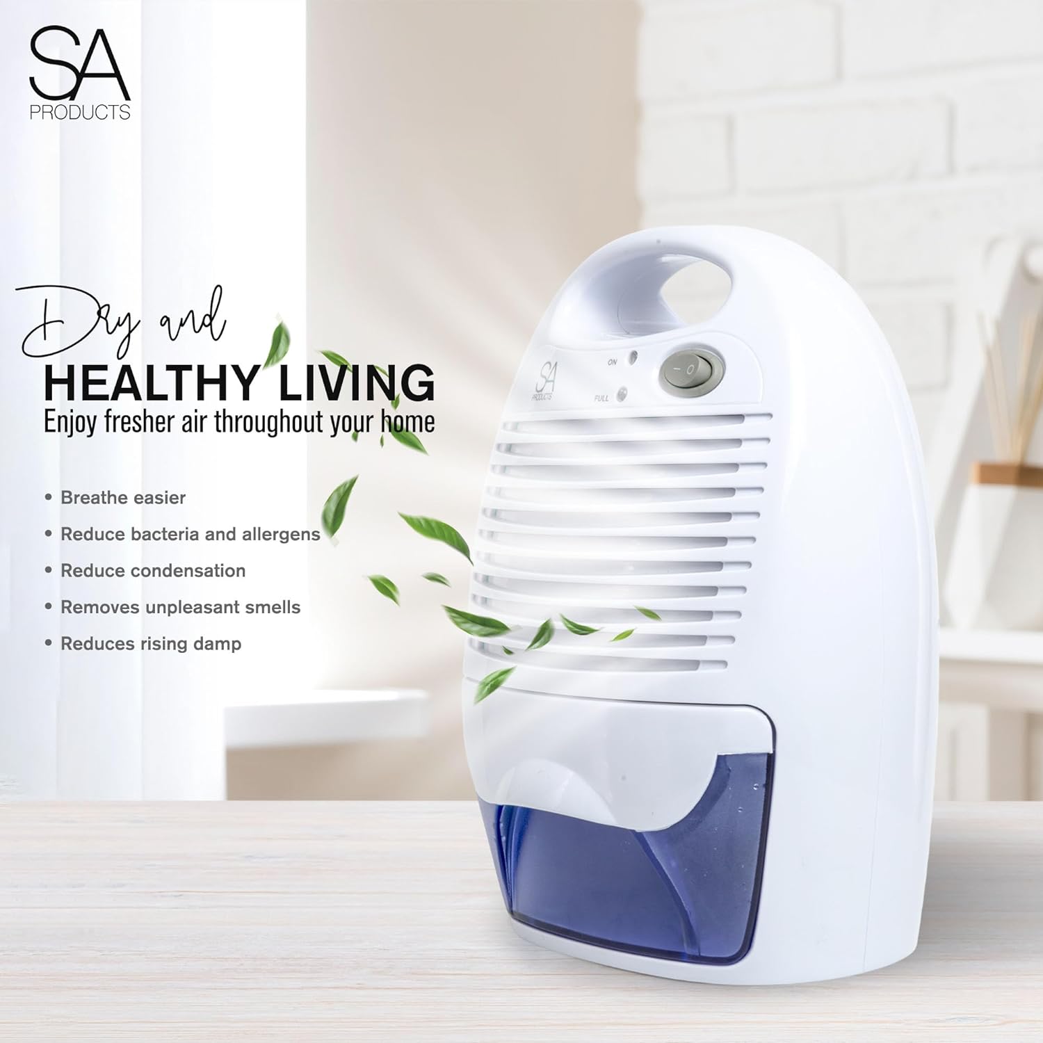 SA Products 700ml Dehumidifier, Small Dehumidifier | Dehumidifiers for Home | Portable Dehumidifier and Air Purifier | Moisture Absorbers for Home, Dehumidifier for Bedroom, Bathroom (White) - Amazing Gadgets Outlet