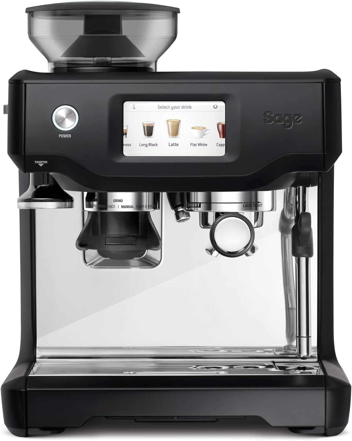 Sage - The Barista Touch - Bean to Cup Coffee Machine with Grinder and Milk Frother, Black Truffle - Amazing Gadgets Outlet