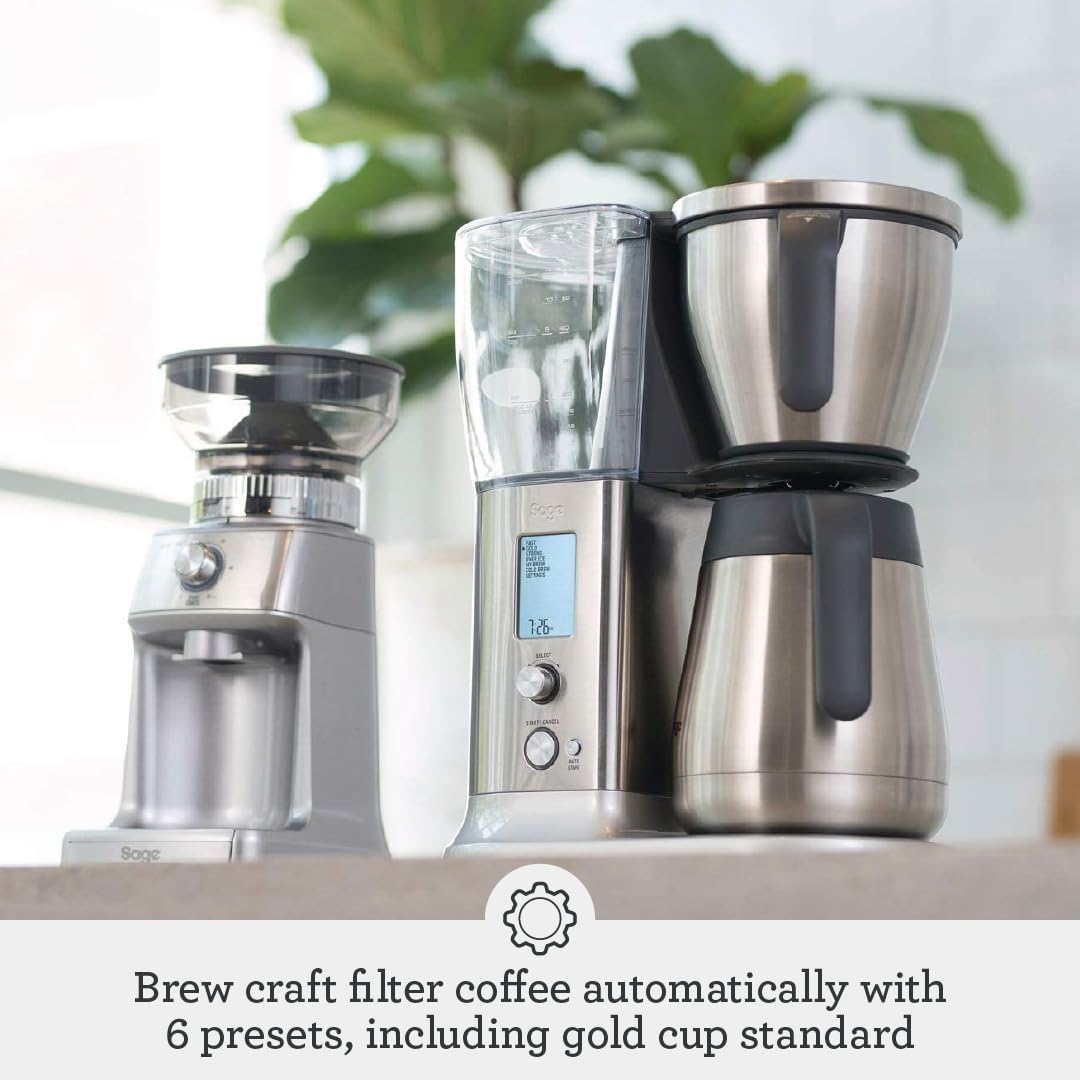 Sage - The Precision Brewer Thermal Coffee Brewer - LCD Screen With 5 Presets, Brushed Stainless Steel - Amazing Gadgets Outlet